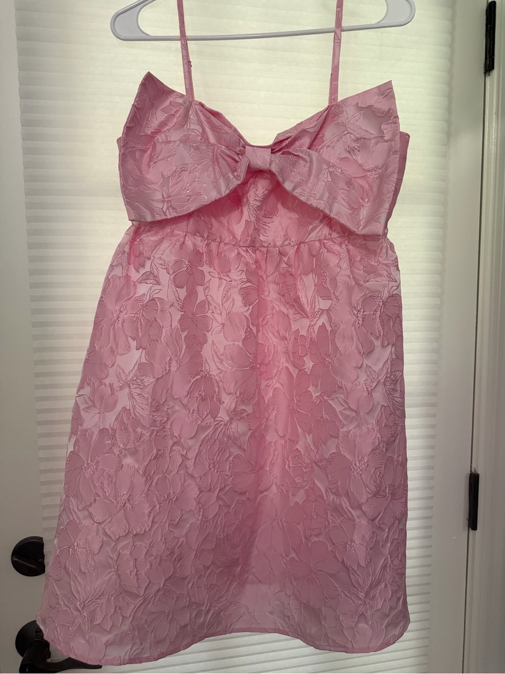 Day & Moon Pink Floral Textured Bow Sundress